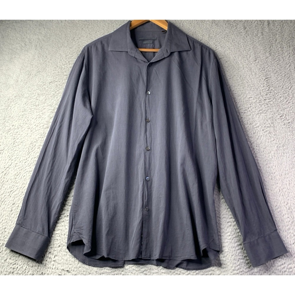 John Varvatos Shirt Mens Size 16 1/2 34/35 Slim Fit Button Up Long Sleeve Italy